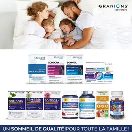 GRANIONS SOMMEIL CHRONO 9 MIN - Mélatonine 1,9 mg, Valériane, Passiflore, GABA