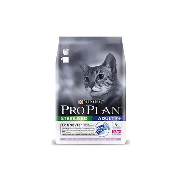 Proplan Cat Senior 7 years old Sterilised Longevis Turkey Kibbles 3kg Sanareva