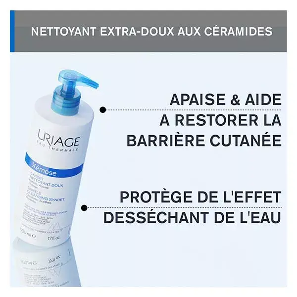 Uriage Xémose Syndet Nettoyant Doux Apaisant Peaux Sèches Atopiques 500ml