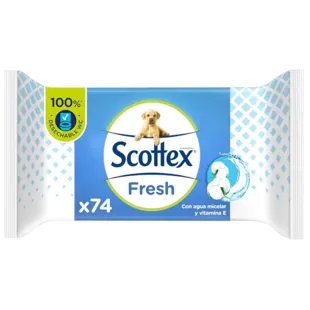 Scottex Papel Higiénico Húmedo Fresh 74 Uds