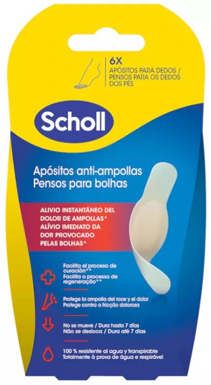 Scholl Emplastros Anti-bolhas para Dedos 6 uds