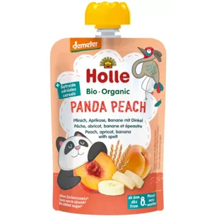Holle Smoothie PANDA PEACH Melocotón, Albaricoque, Plátano y Espelta +8m 100 gr