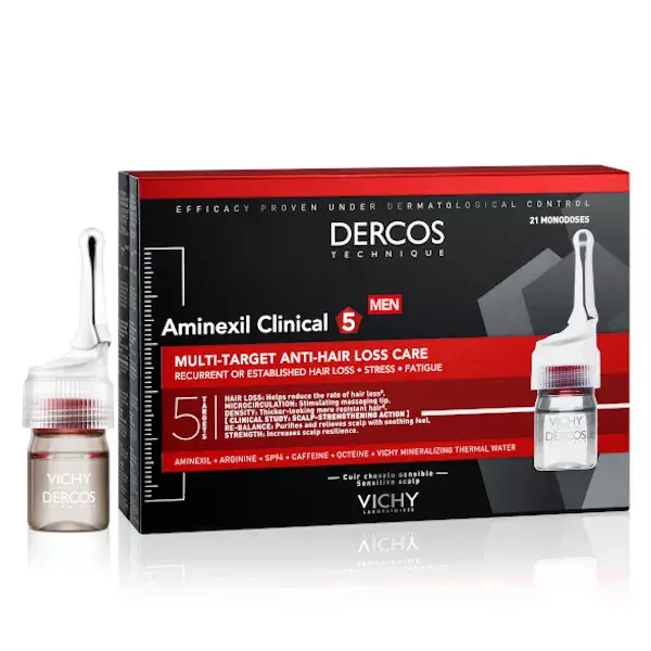 Vichy Dercos Aminexil Clinical 5 Hombre 21 Ampollas