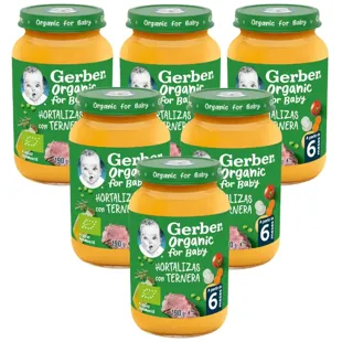 Gerber Organic Jar of Vegetables with Beef +6 m 6x190 gr