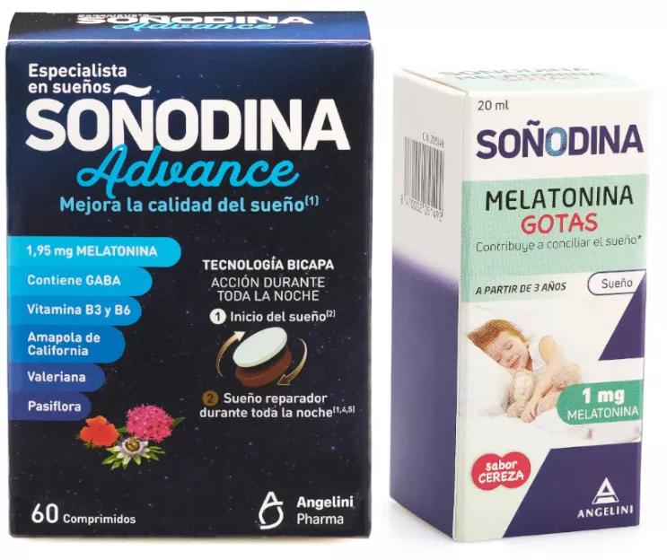 Soñodina Melatonina Bicamada 60 Comprimidos + Soñodina Gotas