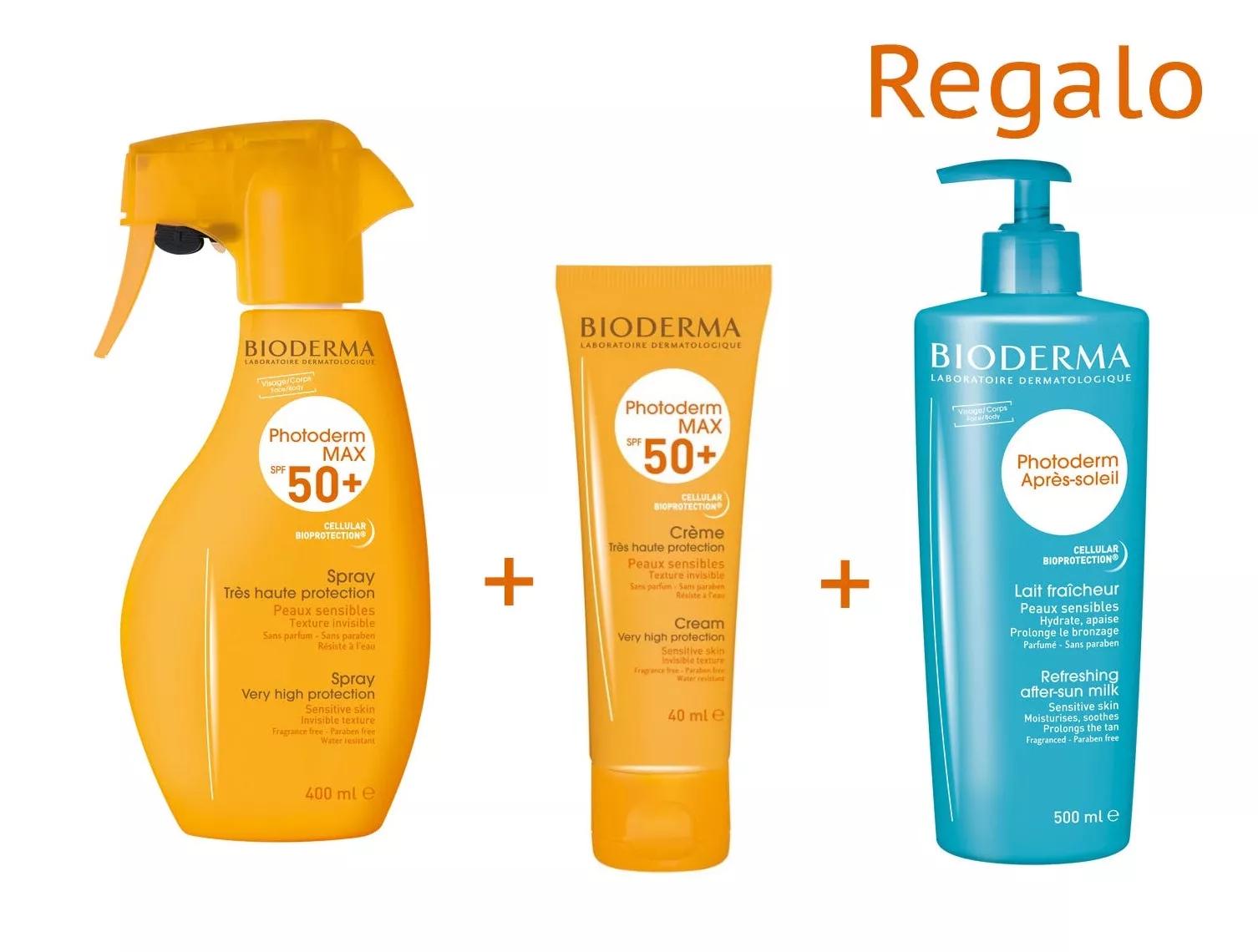 Bioderma Photoderm Max SPF50+ Spray 400 ml + MAX 50 Crema 40 ml + After Sun de REGALO