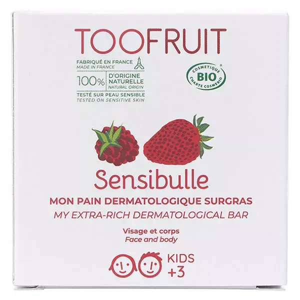 Toofruit Sensibulle Saponetta Ultra Ricca Lampone Fragola 85g