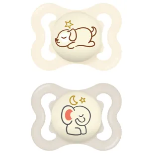 MAM Supreme Night Pacifier Neutral Shiny 2-6m 2 pcs
