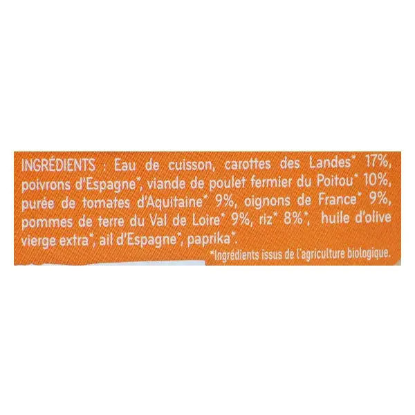 Babybio Repas Midi Assiette Légumes à la Basquaise Poulet Riz +15m Bio 260g