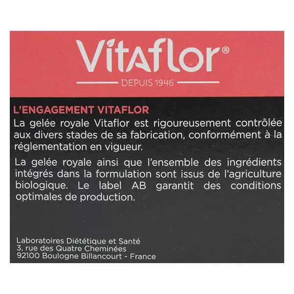 Vitaflor Organic Royal Jelly 1000mg Energy+ 20 Vials