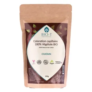 Bio-T Colorazione per capelli castano naturale - Biologica e 100% naturale - 100 g