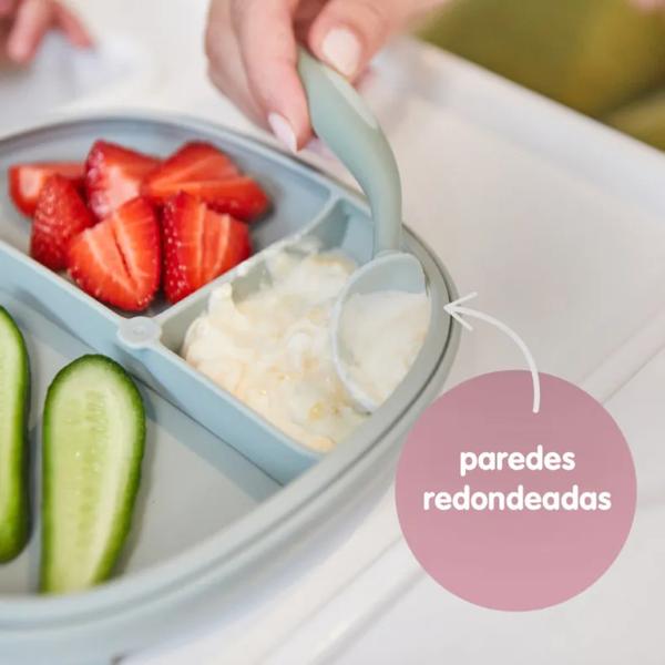 B.Box 2-in-1 bord met zuignap en verwijderbare compartimenten Latte