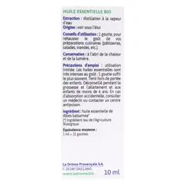 Ladrôme Huile Essentielle Sapin Baumier Bio 10ml