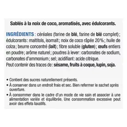 Karéléa Biscuits Sans Sucres Ajoutés Sablés Noix de Coco 150g