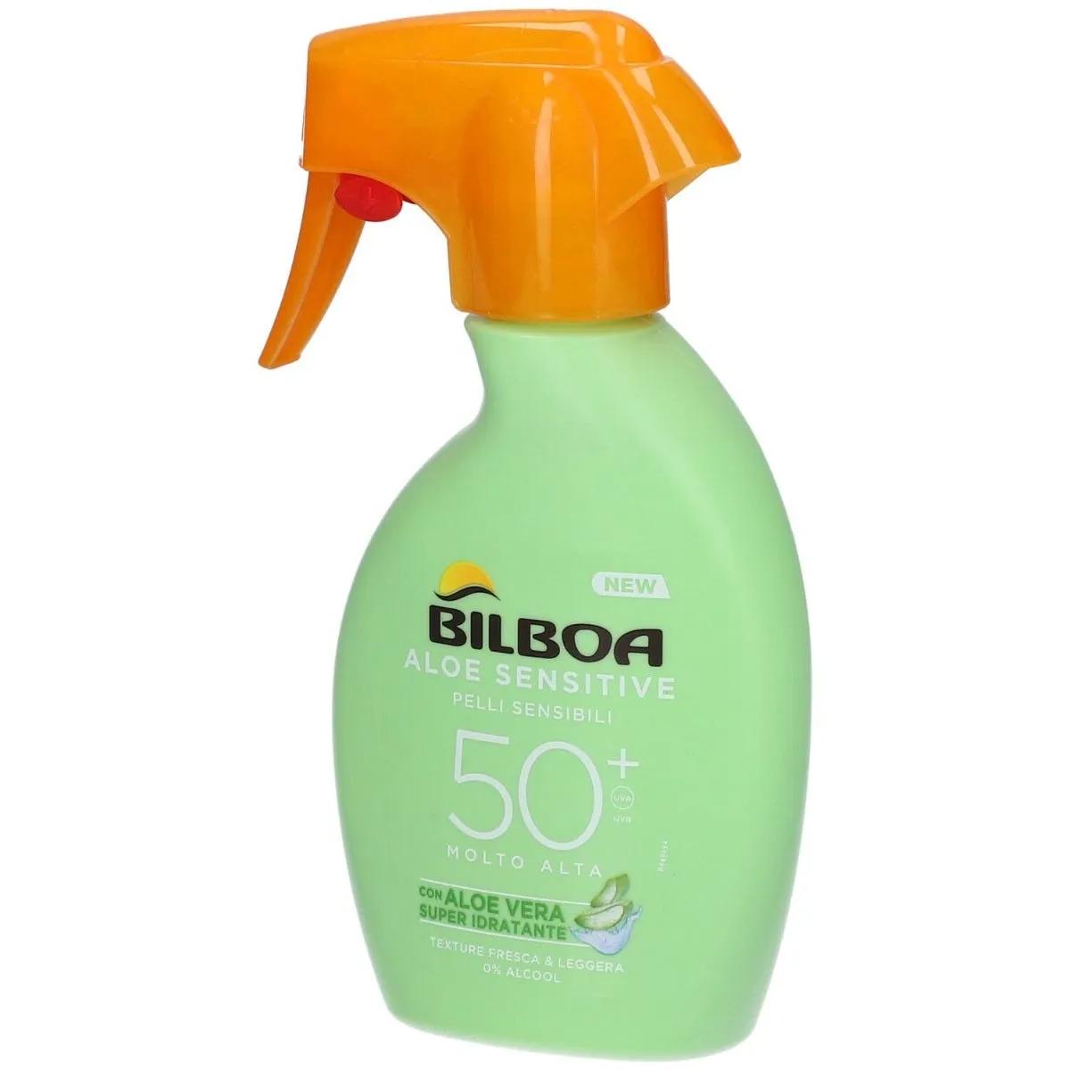 Bilboa Aloe Sensitive Protezione Solare SPF 50+ per Pelli Sensibili 50 Spray 200 ml