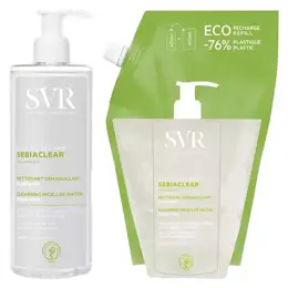 SVR Sebiaclear Eau Micellaire 400ml + Eco-Recharge 400ml Peaux Acnéiques