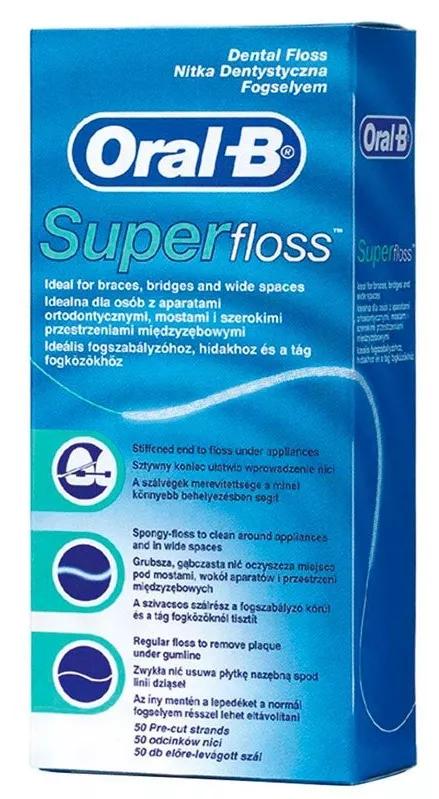 Oral B Seda de dentes Super Floss 50 Hebras Precortadas