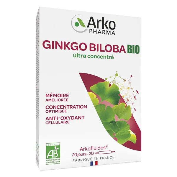 Arkopharma Arkofluides Ginkgo Biloba Mémoire Concentration 20 ampoules