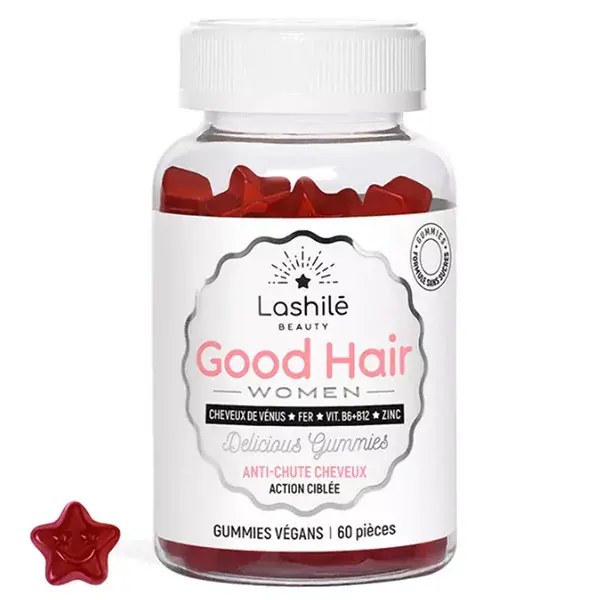 Lashilé Beauty Good Hair Women Anti-Chute Cheveux Sans Sucres 60 gummies