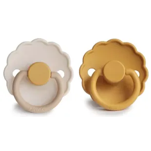 Frigg Silicone Pacifiers Daisy Chamomile/Honey +0m 2 units
