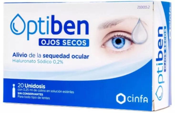 Optiben Olhos Secos Colírio 20 Ampolas