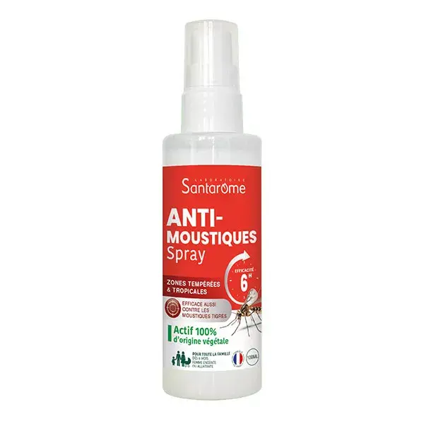 Santarome - Spray Anti-moustique, efficace 6h, famille - spray 100 ml