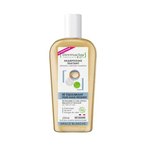 Dermaclay Shampoing Probiotique Usage Fréquent Ré-Équilibrant Bio 250 ml