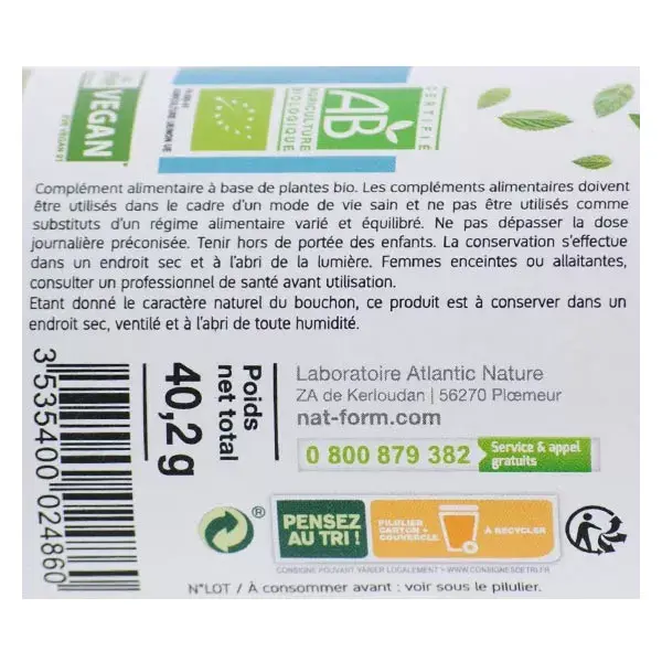 Nat & Form Eco Responsable Complejo Sueño Bio 120 comprimidos
