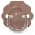Suavinex Wonderland Pacifier Silicone Physiological Teat SX Pro Round Shield Plain Brown 6-18m