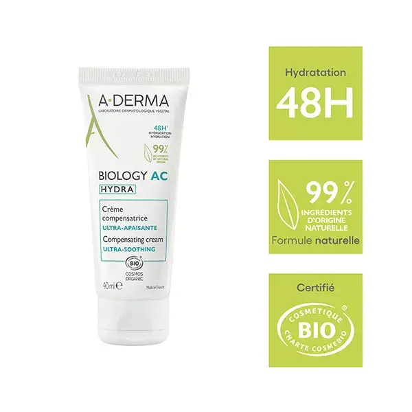A-Derma Biology AC Hydra Crème Compensatrice Ultra-Apaisante 40 ml
