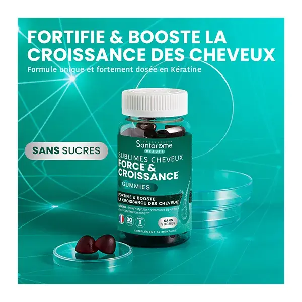 Santarome Sublimes Cheveux Force & Croissance 30 Gummies Sans sucres