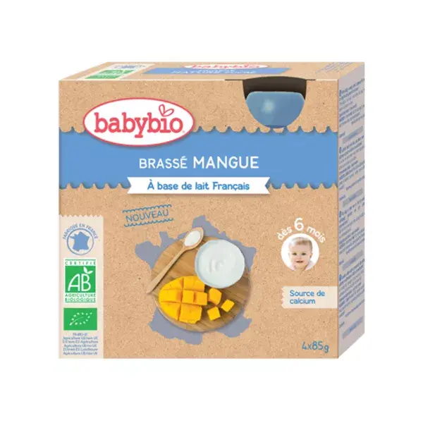 Babybio Gourdes Lactées Mes Mix de Mango a a partir de 6 meses 4 x 85g