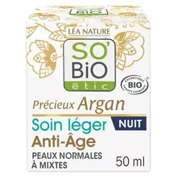 So'Bio Étic Précieux Argan Soin Léger Anti-Âge Nuit Bio 50ml