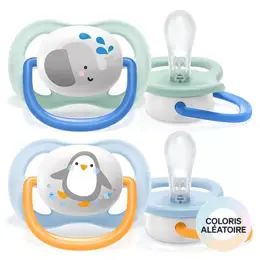 Avent Sucette Ultra Air 0-6m Mixte Animaux Lot de 2