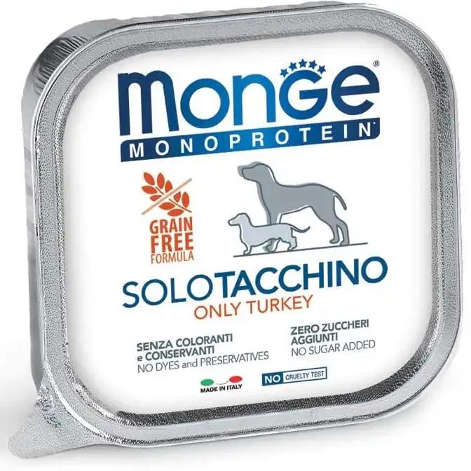 Monge Monoprotein Solo Tacchino Cibo Umido Per Cani Adulti 150G