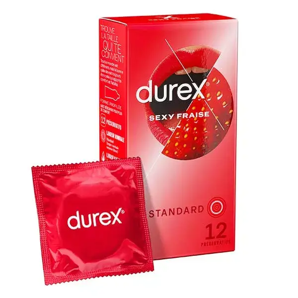 Durex Préservatifs Sexy Fraise - 12 Préservatifs Parfumés