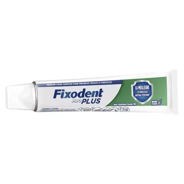 Fixodent Pro Plus Crème Adhésive Premium Antibactérienne Pour Prothèses Dentaires 40g