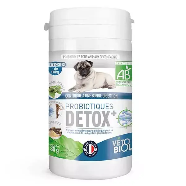 Vetobiol Probiotiques Detox+ Perros Pequeños Bio 30g