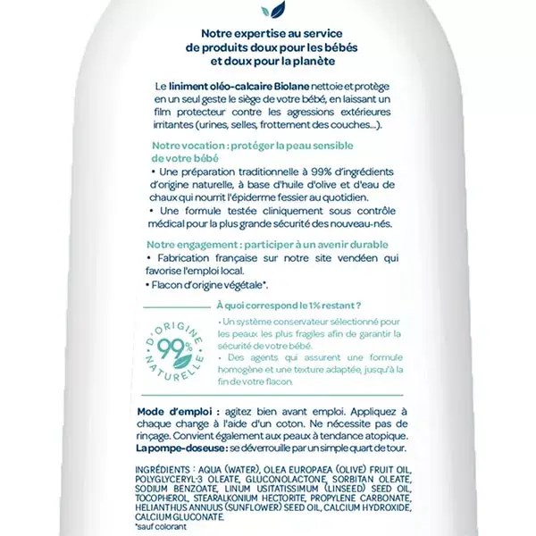 Biolane - Oleo-limestone Liniment - Baby - Sensitive Skin - 300ml