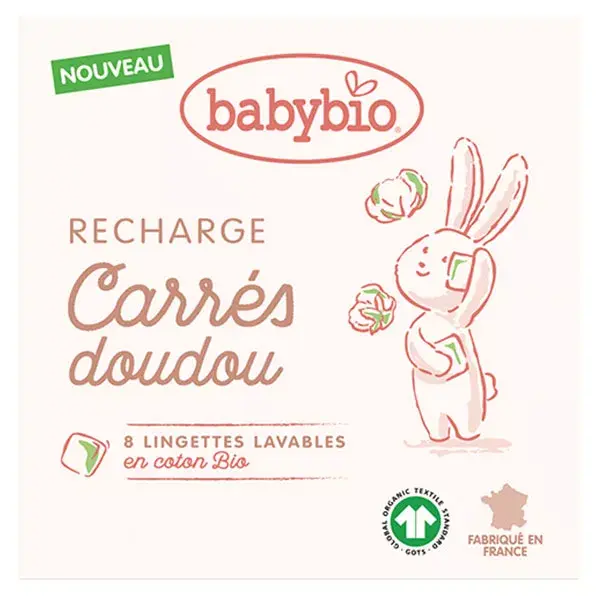 Babybio Organic Cotton Washable Wipes 8 units