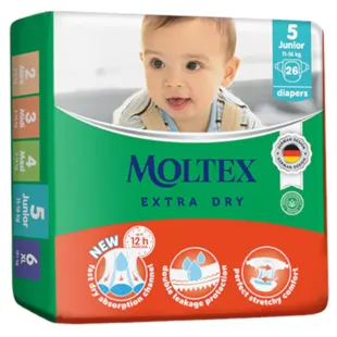 Moltex Extra Dry Junior T5 Diapers (11-16 Kg) 26 units