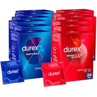 Durex Preservativos Natural Plus Easy On 6x24 uds + Durex Sensitivo Suave 6x24 uds