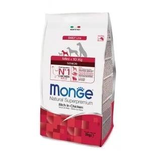 Monge Mini Ricco Di Pollo Cibo Secco Per Cani Età Avanzata Taglia Piccola Sacco 3 Kg