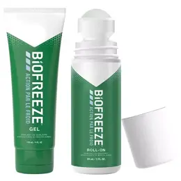 Biofreeze Action par le Froid Muscles et Articulations Lot de 1 Tube Gel 118ml & de 1 Roll-On 89ml