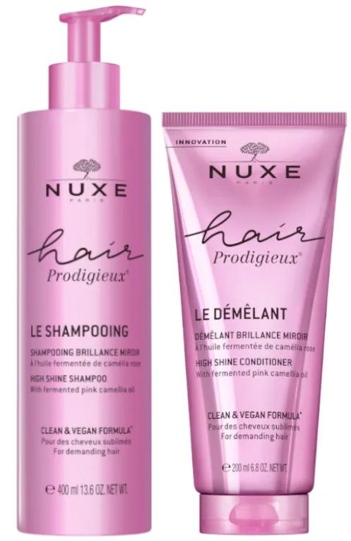 Nuxe Hair Prodigieux Shampoing Brillance Sublime 400 ml+ Après-Shampooing Brillance 200 ml