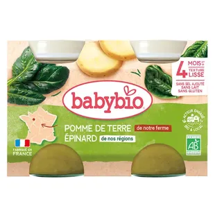 Babybio Mes Légumes Pots Patate Spinaci dai 4 mesi 2 x 130g