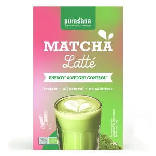 Purasana Latte Matcha Biologico Istantaneo 6 x 10 g