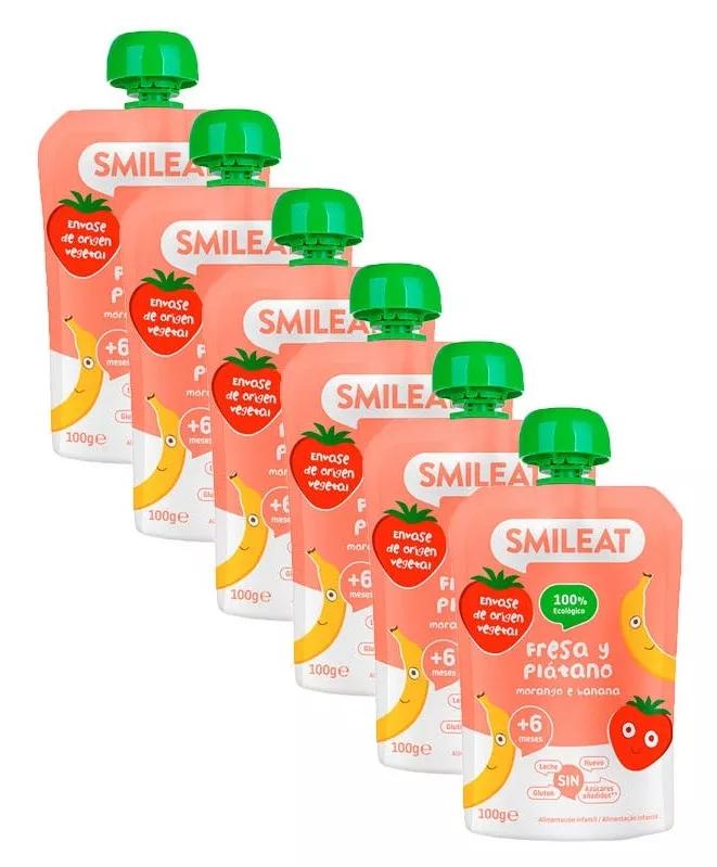 Smileat Pouch Fresa y Plátano Ecológico 6 uds