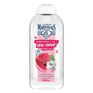 Le Petit Marseillais Shampoo districante 2 in 1 per neonati e bambini al lampone e cotone 300 ml