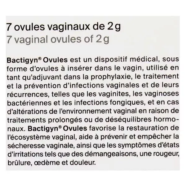 Bactigyn Équilibre Intime 7 ovules vaginaux